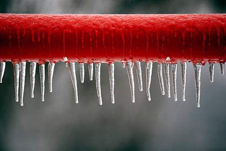 frozen winter pipes