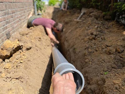 replacing sewer line